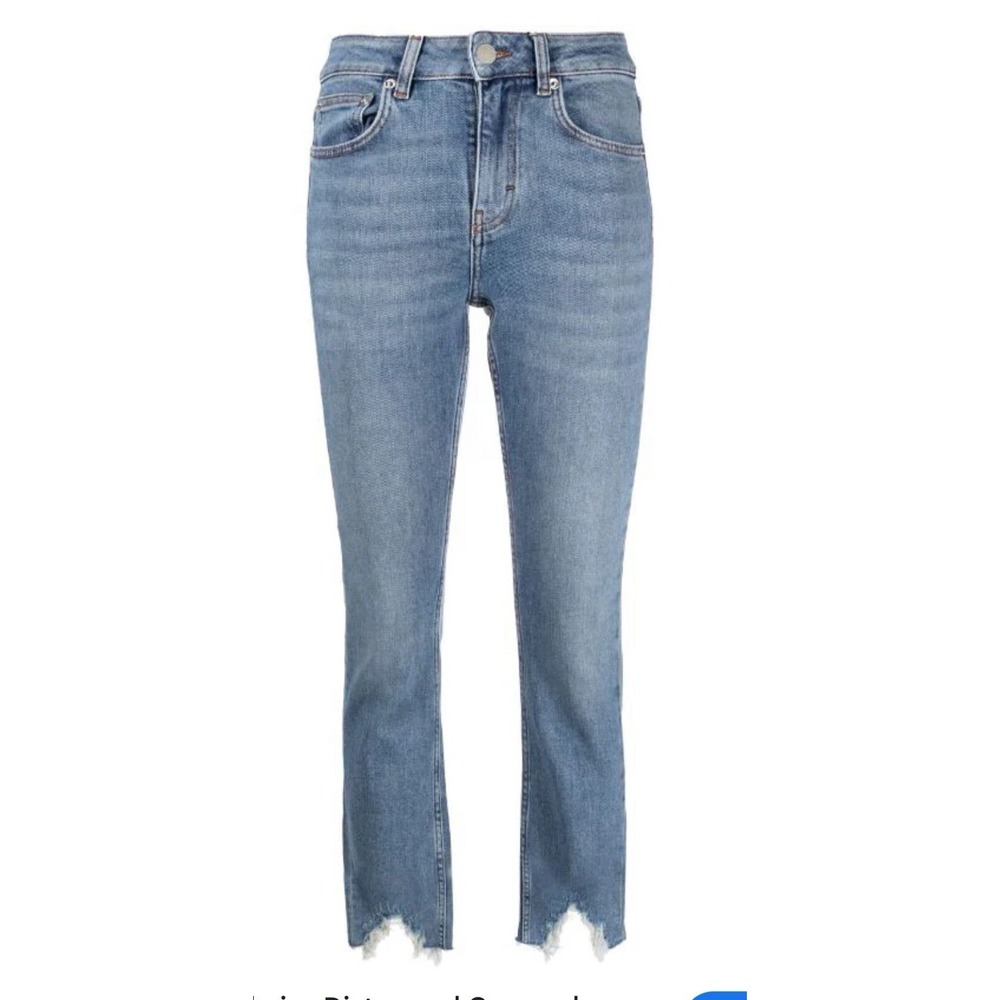 NWT Maje Light Blue Ripped Cropped Denim Mid Rise Jeans Size 26